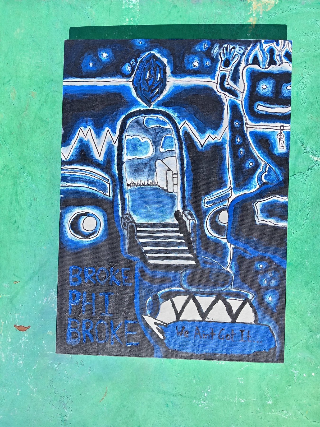 Blue physical work rotated portrait